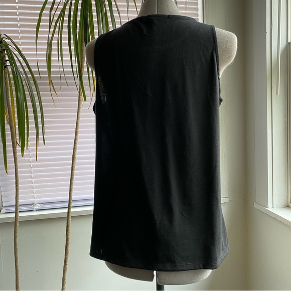 MADISON + HUDSON Gold Metallic Sequin Imitation Sleeveless Top Black Back Size M - Picture 3 of 8